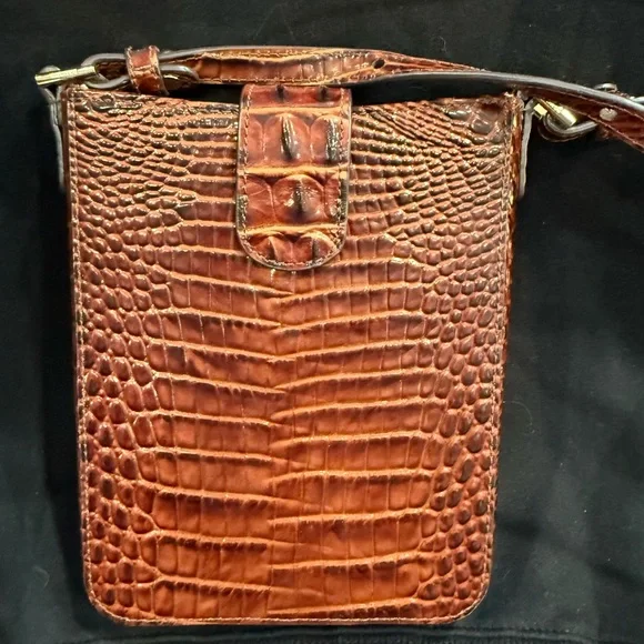Brahmin Tan Croc-Embossed Crossbody Bag - Picture 2 of 5